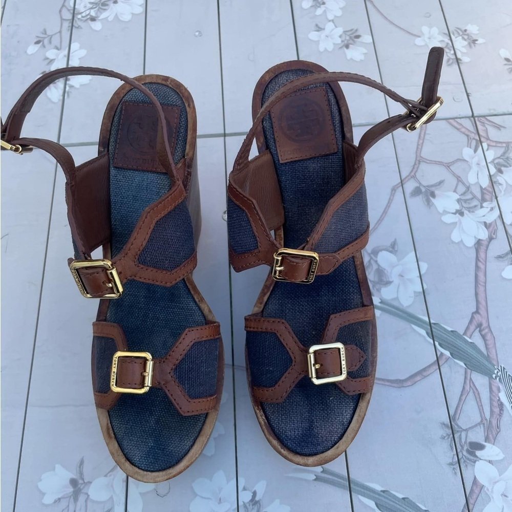 Tory Burch Brown and Black Heels